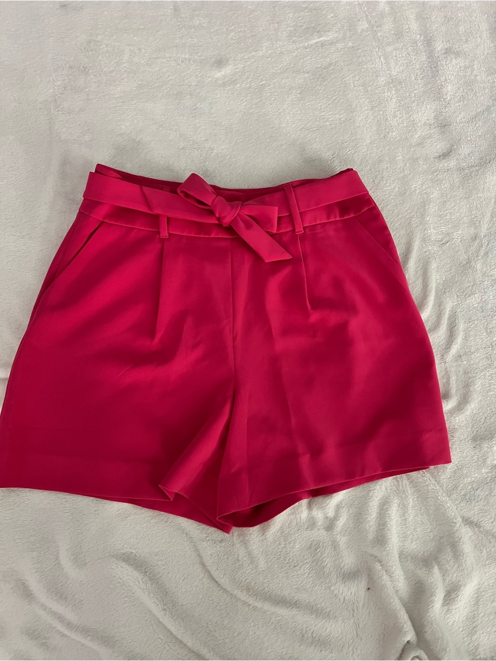 Women’s High-Waist Tie-Belt Shorts - Pink